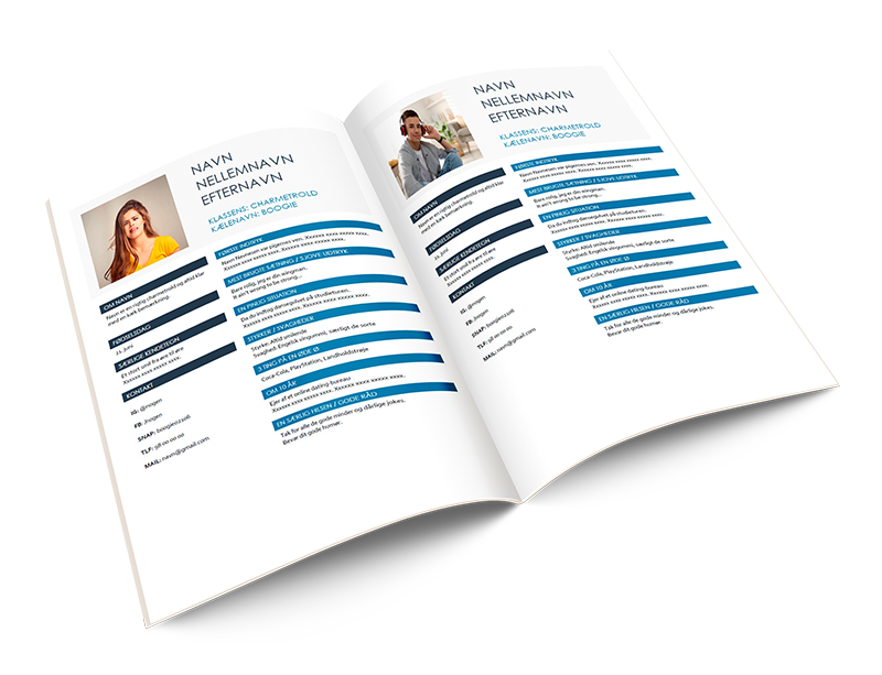 A4 blå bog skabelon