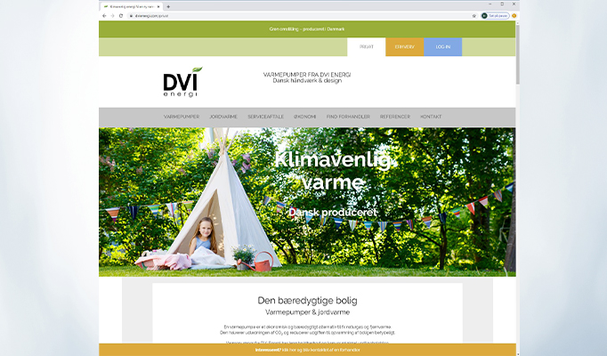 DVI Energi hjemmeside